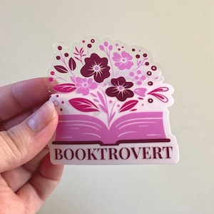 Sticker Booktrovert : sticker transparent floral rose - Sticker Kindle imperméable à l'eau