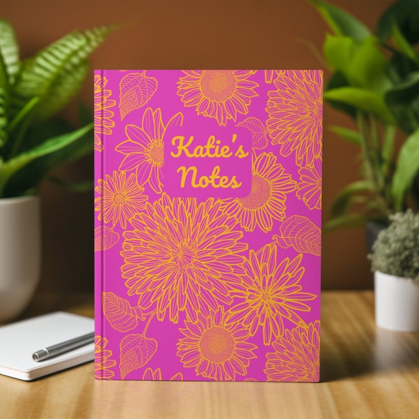 Custom Sunflower Themed Notebook - Personalized Journal for Writers and Artists - Unique Gift Idea