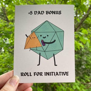 Nerdy Karte für neuen Vater, Dnd erste Vatertagskarte, Gamer Geschenk für 1. Vatertag, D20 Würfel
