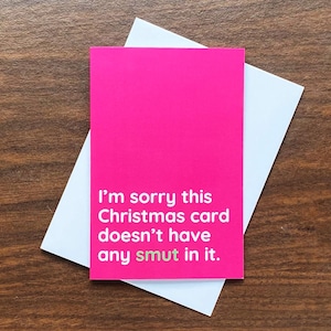 Humorous Smut Reader Christmas Card: Sarcastic Holiday Card image 1