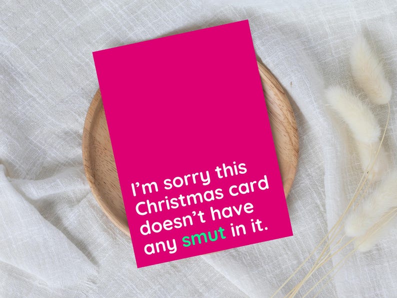 Humorous Smut Reader Christmas Card: Sarcastic Holiday Card image 7