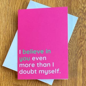 Carte d'encouragement drôle pour meilleure amie, carte d'encouragement rose pour meilleure amie ou conjoint, carte de voeux humoristique anxiété, carte de remise de diplôme pour elle