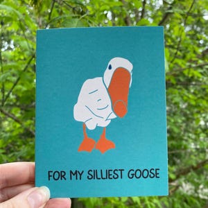 Silly Goose Birthday Card, Cute BFF Any Occasion Greeting Card, Hand Drawn Card for Him or Her