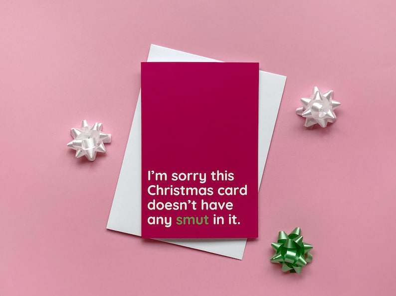 Humorous Smut Reader Christmas Card: Sarcastic Holiday Card image 6