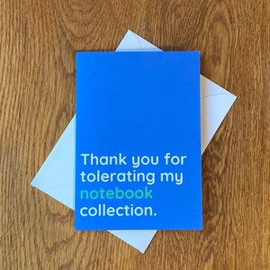 Tarjeta divertida de Notebook Lover, tarjeta de agradecimiento humorística para novio o novia, tarjeta de amor para esposo o esposa.
