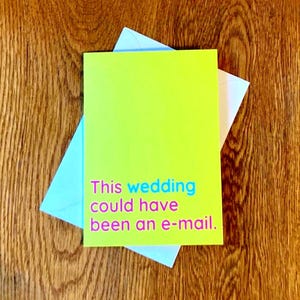 Tarjeta de boda sarcástica, divertida para pareja, regalo de boda grosero