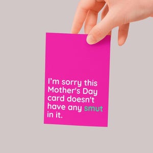 Funny Mother's Day Card, Snarky Smut Greeting Card, Booklover Mom Sassy Gift