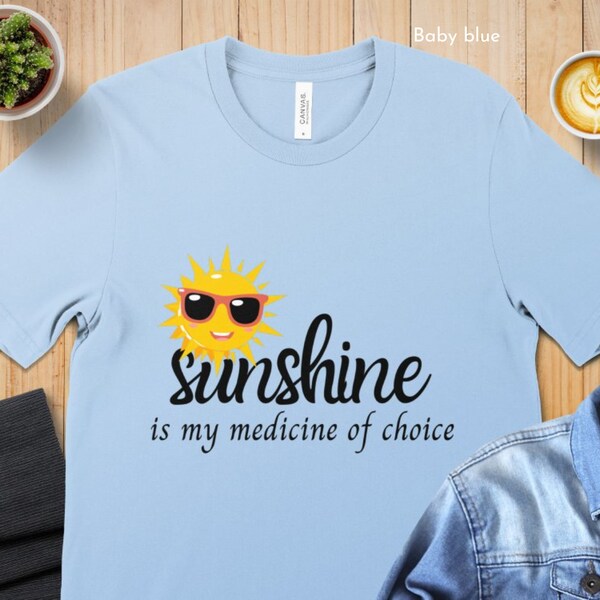Sunshine Graphic T-Shirt, Summertime Sun with Sunglasses, Summer shirt, Beach shirt, vacation tshirt