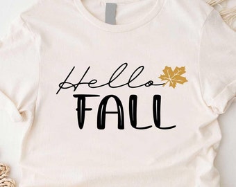 Hello Fall Shirt, Fall Family Shirt, Women Fall T-shirt, Thanksgiving Shirt, Retro Fall Shirt, Cute Fall Shirt, Thanksgiving Gift,Fall Lover