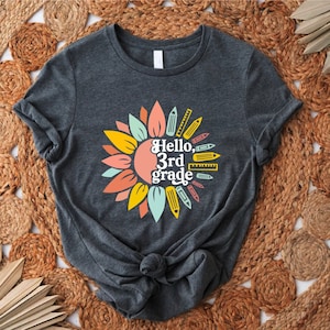 Floral 3rd Grade Tshirt, Third Grade Teacher Shirt, 3rd Grade Sunflower Tee, Teachers Day Gift Shirt, First Day Of School Gift,Last Day Gift