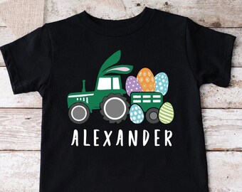 Personalized Tractor Toddler Boy Shirt,Kids Easter Gift,Custom Name Easter Shirt,Boys Custom Name Shirt,Easter Truck Tshirt,Eggs Shirt