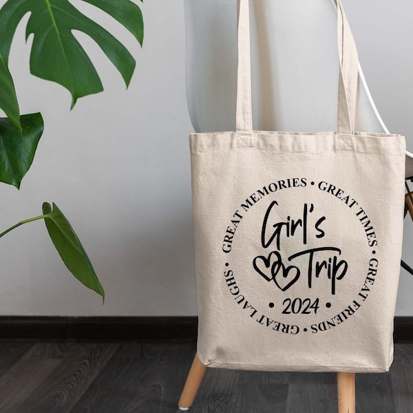 Girls Trip Tote Bags, Girls Travel Gift Bag, Cousin Vacation Tote Bag, Girls Beach Tote Bag, Aesthetic Tote Bag, Girls Weekend Bag,2024 Trip