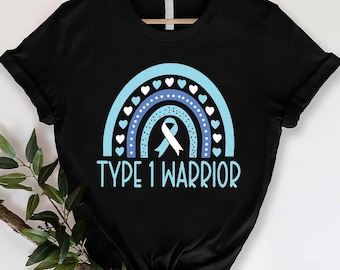Type 1 Diabetes Warrior Shirt, Rainbow Awareness Gift