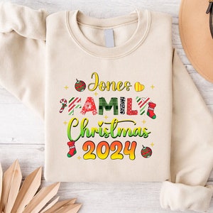 Custom Family Christmas Sweatshirt, Xmas Family Name Sweater, Holiday Family Vacation Gift Sweater,Christmas Family Outfit, Xmas Family Gift