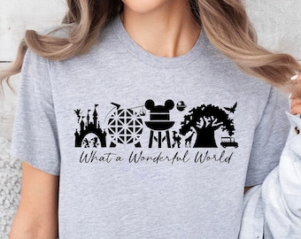 Disney World Shirt,What A Wonderful World Shirt,Magic Kingdom Shirt,Disney Family Vacation Tshirt,Epcot Family Trip Shirt,Disneyland Tshirt
