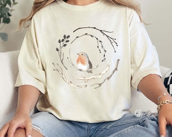 Comfort Colors®  Robin Bird Shirt, Nature Lover Tee, Bird Watching Gift