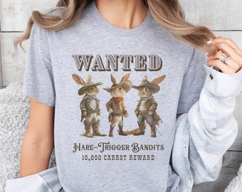 Western Easter Shirt,Rabbit Cowboy Tshirt,Howdy Easter Tee,Happy Easter Shirt,Bunnies Easter Gift Shirt,Funny Easter Tshirt,Bunny Lover Tee