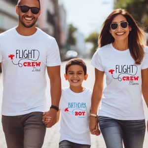 Airplane Theme Family Birthday Shirt, Flight Crew Matching Shirt, Airplane Birthday Boy Shirt, Birthday Party Outfit, Airplane Birthday Gift