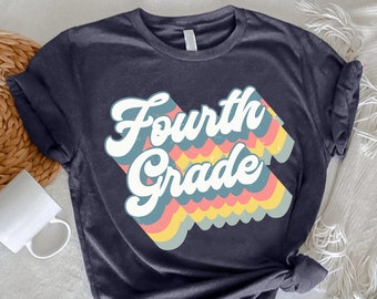 Retro Fourth Grade Tshirt, 4th Grade Teacher Shirt, Fourth Grade Teacher Team Shirt, Back To School Shirt, First Day Of School Gift Shirt