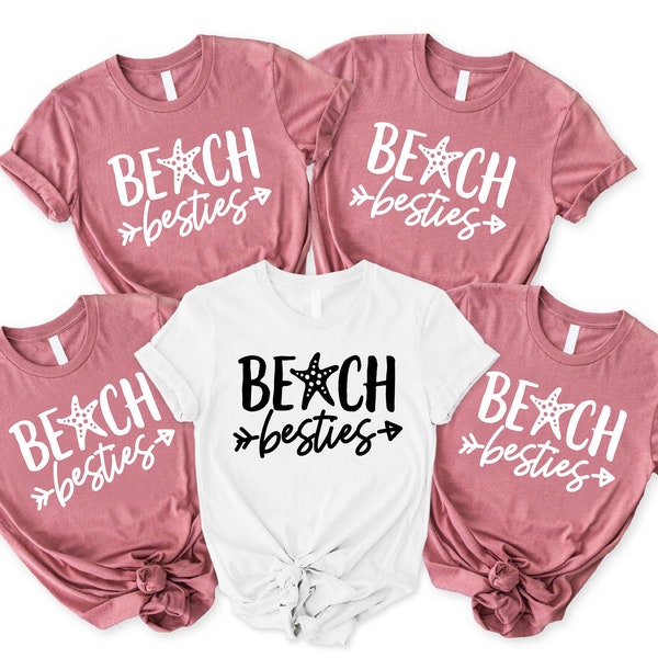 Beach Besties Shirt, Girls Beach Trip Gifts, Matching Girls Trip Tees, Summer Outfit, Best Friend Shirts, Sisters Vacation, Women Beach Tee