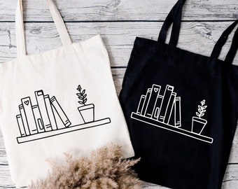 Books Tote Bag, Librarian Book Bag, Teacher Back To School Gift, Book Lover Gift, Reading Eco Friendly Bag, Bookish Shopping Tote Bag