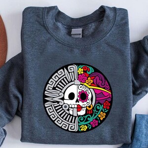 Dia De Los Muertos Sweatshirt, Floral Skull Shirt, Latina Skeleton Shirt, Cultura Mexicana Shirt, Day of the Dead Sweater, Fiesta Camisa Tee