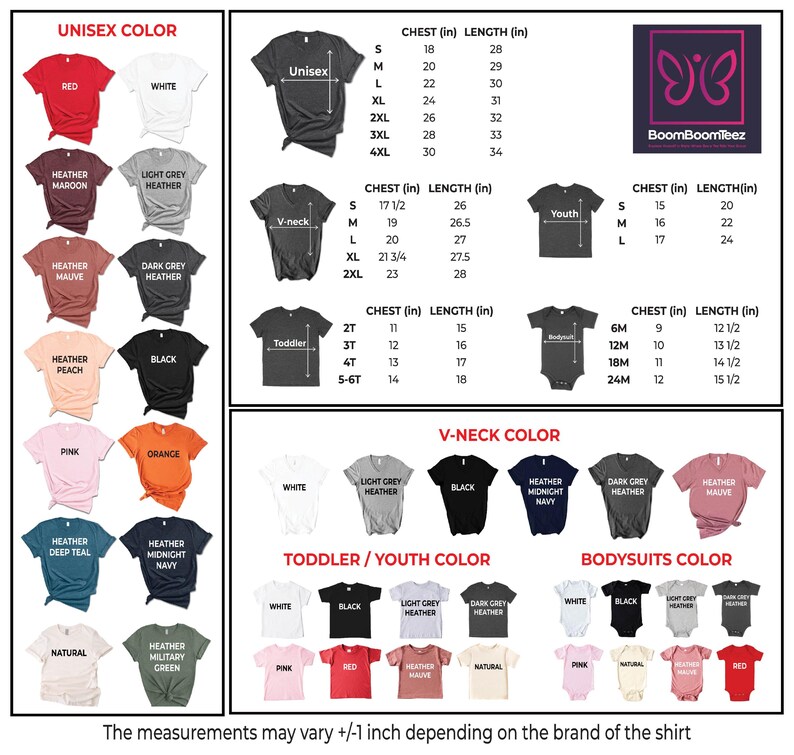 a poster showing the different colors of t - shirts