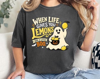 T-shirt fantôme Comfort Colors® drôle d'Halloween citron unisexe cadeau d'Halloween