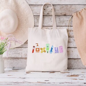 Nursing Tote Bag, Nurse Tools Bag, Nurse Life Shoulder Bag, New Nurse Gift Bag, Nursing Hospital Bag,Medical Tote Bag,Medical Stuff Tote Bag image 3