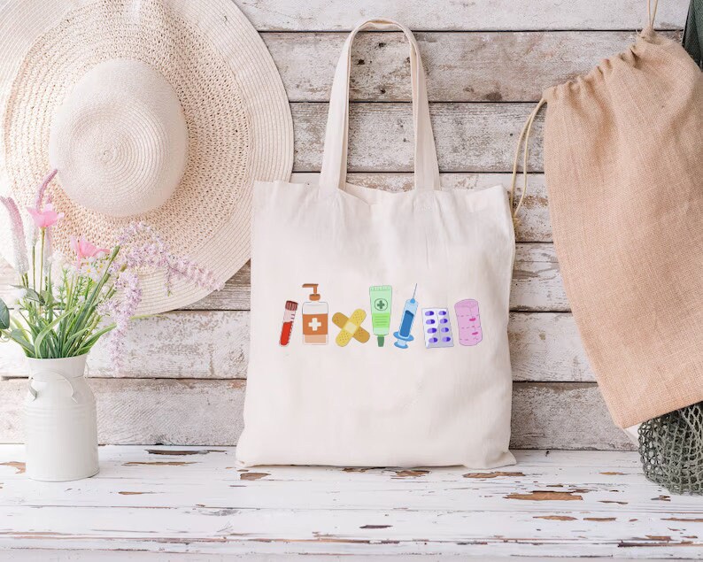 Nursing Tote Bag, Nurse Tools Bag, Nurse Life Shoulder Bag, New Nurse Gift Bag, Nursing Hospital Bag,Medical Tote Bag,Medical Stuff Tote Bag image 3