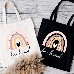 Be Kind Tote Bag, Teachers Rainbow Book Bag, Kindness Shoulder Bag,Christmas Teacher Gift,Be Kind Reusable Tote,Motivational Ecofriendly Bag