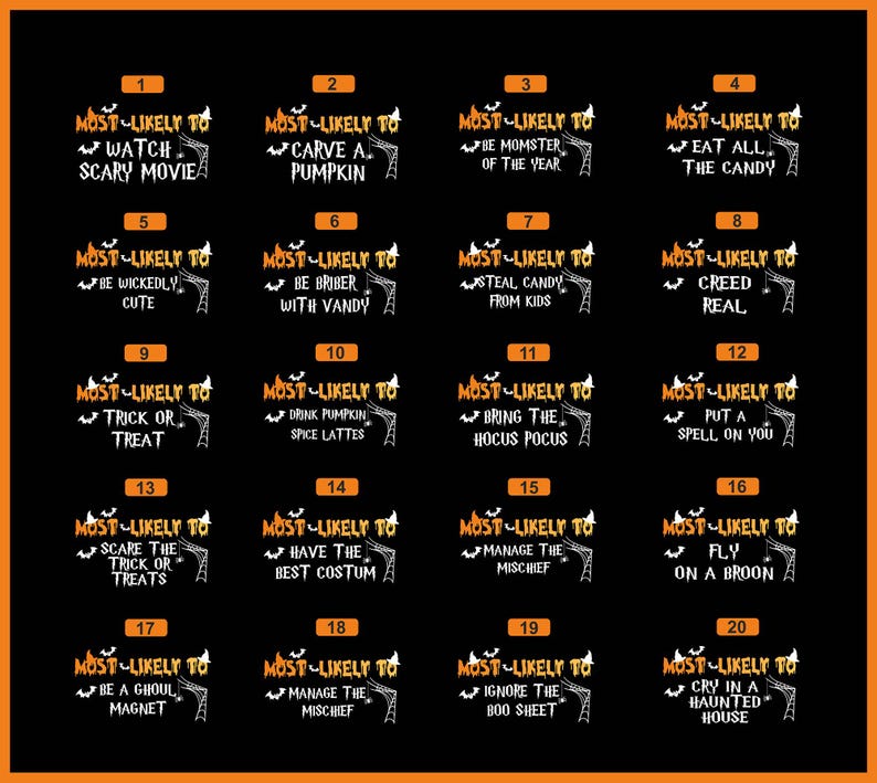 a black and orange poster with some words on it
