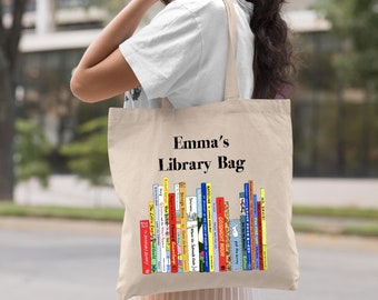 Custom Bookish Tote Bag,Book Lovers Gift,Personalized Bookworm Bag,Student School Bag, Reading Teacher, Customized Library Bag, Shoulder Bag
