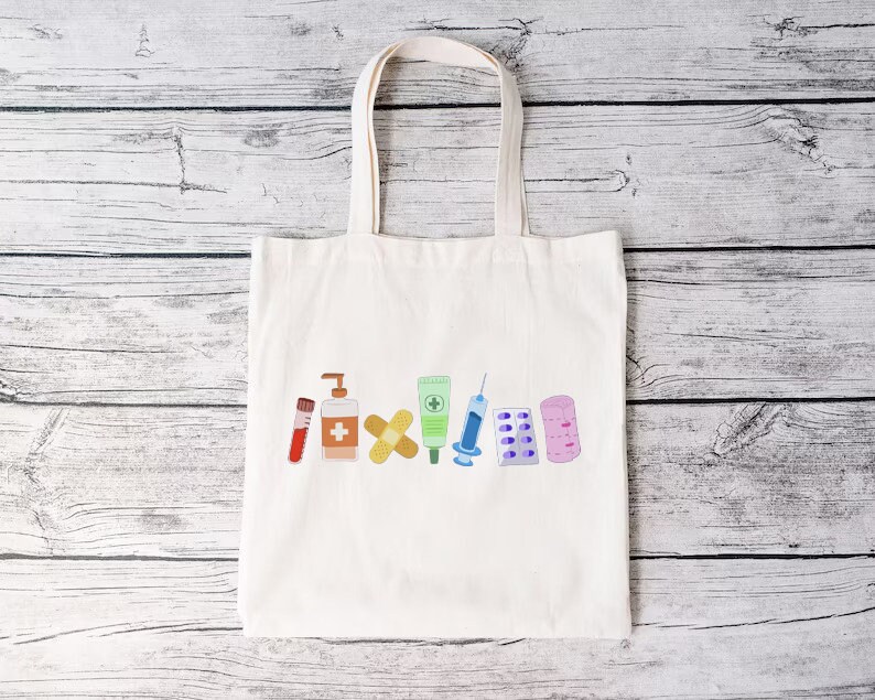 Nursing Tote Bag, Nurse Tools Bag, Nurse Life Shoulder Bag, New Nurse Gift Bag, Nursing Hospital Bag,Medical Tote Bag,Medical Stuff Tote Bag image 4