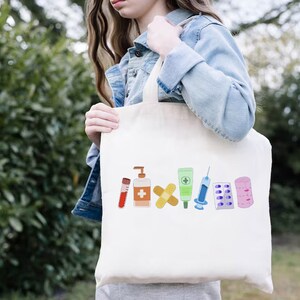 Nursing Tote Bag, Nurse Tools Bag, Nurse Life Shoulder Bag, New Nurse Gift Bag, Nursing Hospital Bag,Medical Tote Bag,Medical Stuff Tote Bag image 5