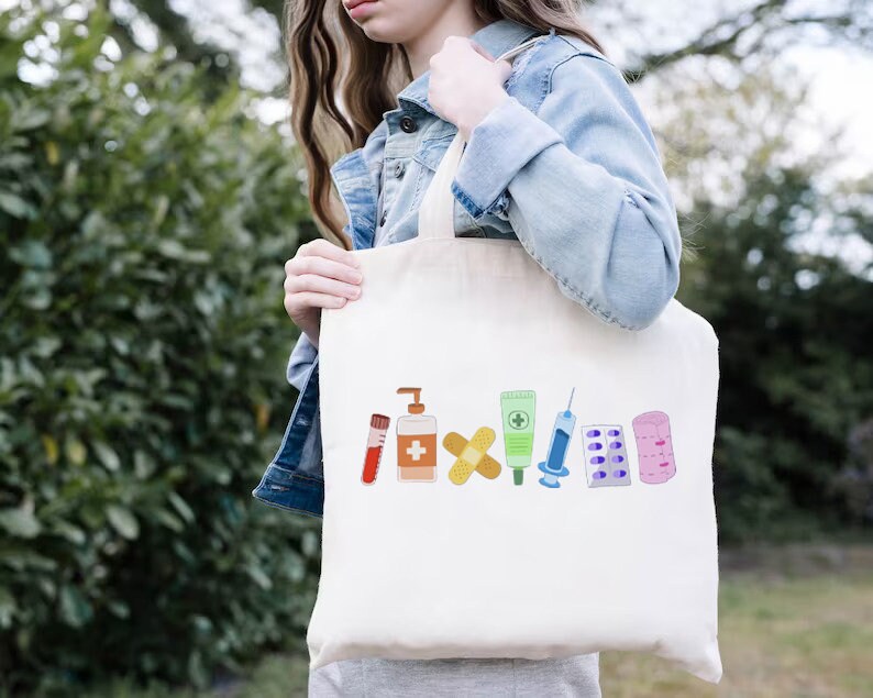Nursing Tote Bag, Nurse Tools Bag, Nurse Life Shoulder Bag, New Nurse Gift Bag, Nursing Hospital Bag,Medical Tote Bag,Medical Stuff Tote Bag image 5