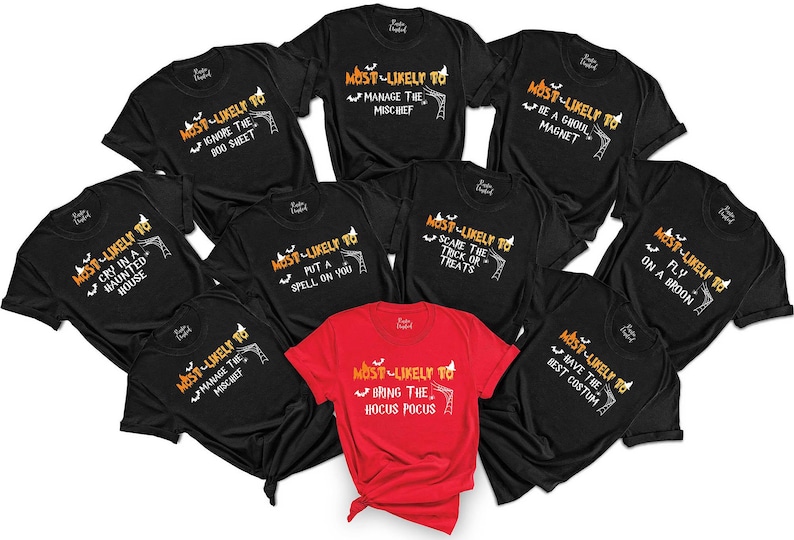 a group of t - shirts with different designs on them