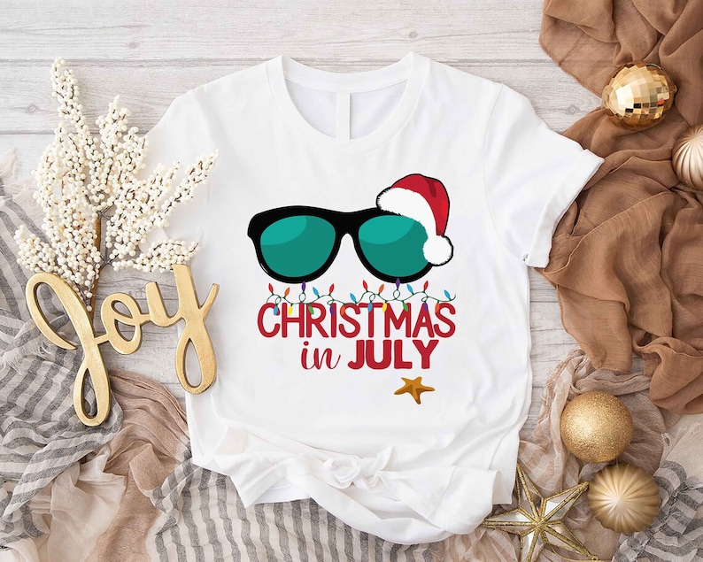 a t - shirt that says christmas in july