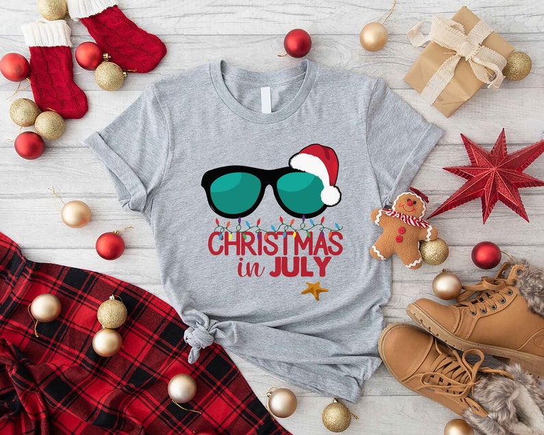 a t - shirt that says christmas in july