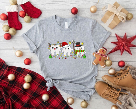 Christmas Teeth Shirt, Dental Christmas Gift Shirt, Christmas Vibes Tee, Christmas Dentist Student Gift, Merry Christmas Dental Squad Shirt