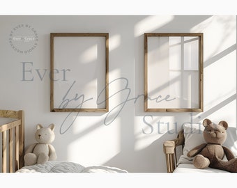 Maquette d'art mural pour chambre de bébé PSD, maquette de cadre d'art mural, chambre d'enfants, maquette de cadre 9 x 12, maquette d'intérieur, maquette minimaliste, M005