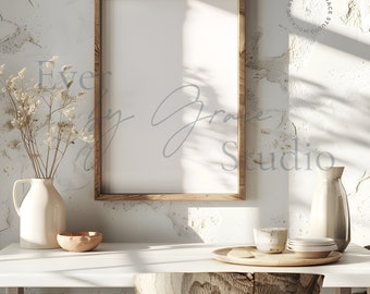 Vertical Frame Mockup, Wall Art Frame Mockup Interior, Dining Room Frame Mockup, A1 Frame Mockup, Minimalist Interior Mockup, M041