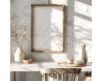 Boho Wall Art Mockup, Wall Art Frame Mockup Kitchen, Farmhouse Frame Mockup, 4x6 Frame Mockup, Interior Mockup, Minimalist Mockup, M014