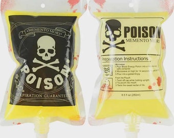 Poison Blood Bags: Halloween Cocktail Drink Pouches (Set of 10)