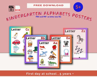 Alphabet Posters Digital Download for Classroom, Fun Toddler Activities, Very Active Toddler, Kindergarten Prep