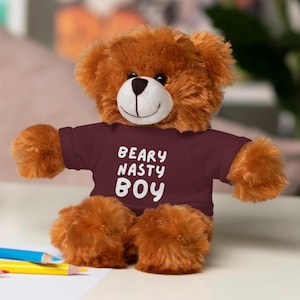 Beary Nasty Boy Stuffed Bear, Adult Stuffed Animal, Naughty Teddy Bear, Valentines Gifts for Him, Plush Bear Gag Gift,  Adult Humor Present