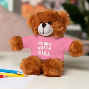 Beary Nasty Girl Stuffed Bear, Naughty Adult Teddy Bear, Cute Plushie Animal for Her, Valentines Day Bear, Cute Stuffed Animal Gift