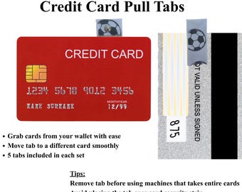 Handmade Credit Card Pull Tabs: Easy Card Gripper Set (5)