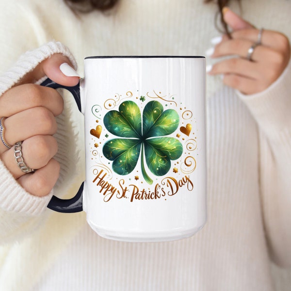 Mug Happy St Patricks Day, Mug Green Luck, cadeau de la Saint Patrick, Mug à café irlandais, Mug trèfle trèfle, Mug porte-bonheur, Saint Patrick