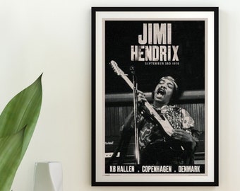 Jimi Hendrix Poster, Rock Poster, Vintage Poster, Aesthetic Poster, Gift for Jimi Hendrix Fan, Jimmy Hendrix Poster, Rock Music Fan, Guitar